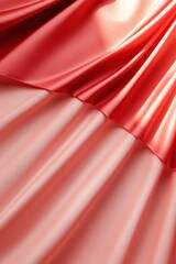 Poster - A deep red background features soft, radiant light rays on one side, giving a dynamic and elegant effect with plenty of negative space, highlighting the luxurious texture of the fabric