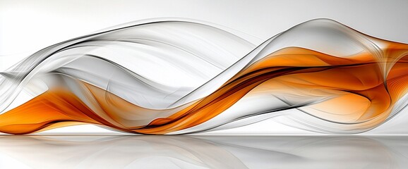 Poster - Abstract orange grey waves flow, light background, website design