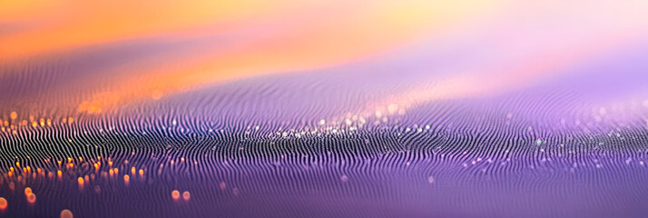 Poster - Vibrant colors blend in the sky while gentle waves create rhythmic patterns on the surface, reflecting the stunning hues of a sunset, evoking tranquility