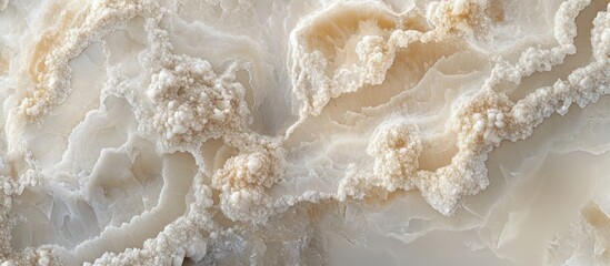 Poster - Abstract mineral texture of beige and white quartz stone with natural formations and patterns in a high-resolution close-up view