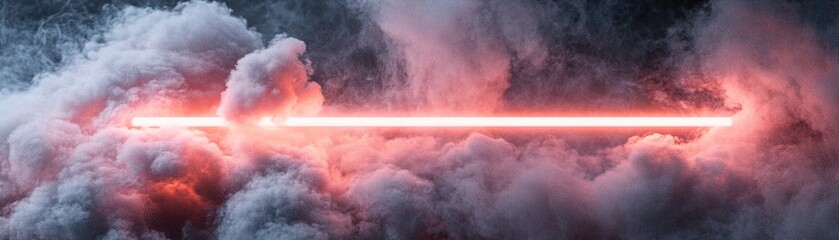 Poster - Bold red neon smoke intertwines gracefully with subtle fire-like effects, providing an elegant backdrop ideal for showcasing text or graphic designs, enhancing visual impact
