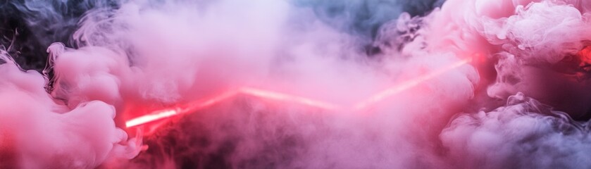 Poster - This design features dramatic swirling red neon smoke interwoven with subtle glowing fire-like effects, leaving an elegant space for text overlays that enhances creativity and impact