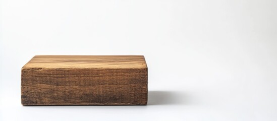 Aufkleber - Wooden block on a plain background with ample copy space for text and design elements