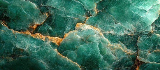 Poster - Green and Gold Quartzite Stone Texture Abstract Background with Copy Space