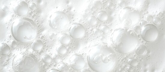 Aufkleber - Transparent bubbles on a white background with foam texture and copy space for text addition