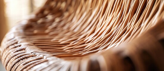 Aufkleber - Close-up view of a woven wicker chair showcasing intricate details and textures Copy Space