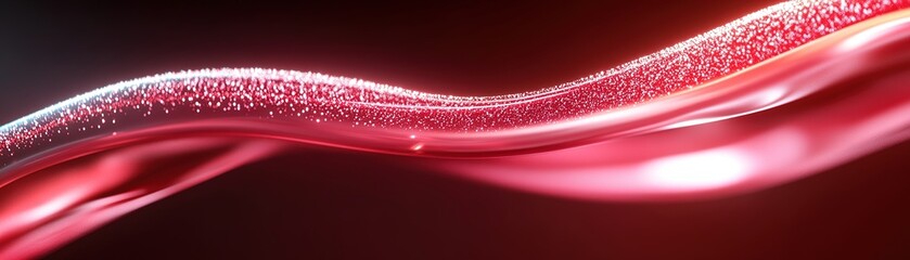 Poster - a dynamic curtain of red neon light flows elegantly downwards, featuring softly glowing edges. the d