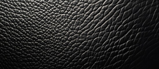 Poster - Black leather texture background with detailed grain pattern suitable for design projects and textures with Copy Space