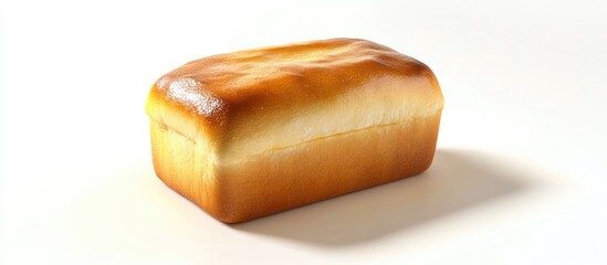 Aufkleber - Freshly baked loaf of bread on white background with soft texture and golden brown crust suitable for culinary and food related themes Copy Space