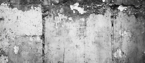 Aufkleber - Textured gray concrete wall with peeling paint, showing weathered and worn surfaces and noticeable imperfections, suitable for background use. Copy Space