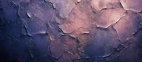 Aufkleber - Textured abstract wall surface with cracks in shades of purple and blue suitable for backgrounds and graphic designs Copy Space