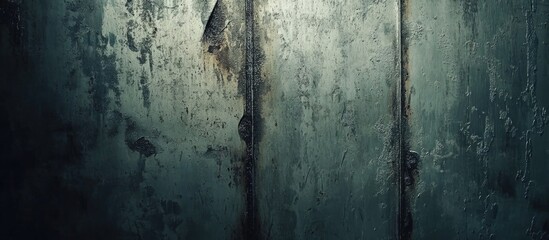 Poster - Textured metallic background with peeling paint and grime showing a weathered surface suitable for abstract designs or industrial themes Copy Space