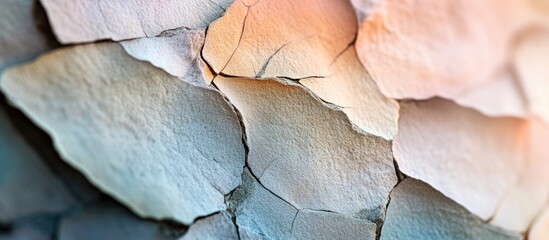 Aufkleber - Cracked textured surface with peeling paint in soft pastel colors suitable for backgrounds and design projects Copy Space