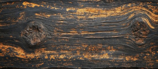 Poster - Dark weathered wood texture background with knots and natural grain patterns suitable for various design applications