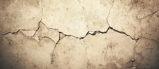 Poster - Cracked textured wall background with weathered appearance and distressed surface suitable for various design projects Copy Space