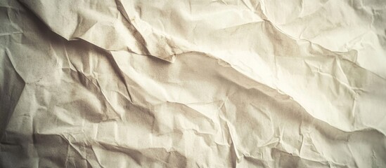Poster - Crumpled textured paper background in neutral tones with soft lighting suitable for various design applications Copy Space