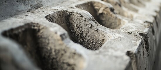 Aufkleber - Close-up of textured concrete surface with uneven grooves and dirt, ideal for backgrounds or industrial themes. Copy Space