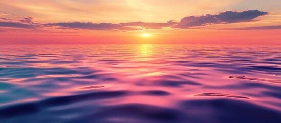 Poster - vibrant sunset over calm ocean waters with colorful reflections and ripples in the foreground copy s