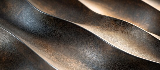 Aufkleber - Metallic abstract surface texture with wavy patterns in shades of brown and gray suitable for backgrounds and design elements