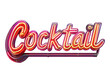 © graphic_titan - Neon sign with the word 'Cocktail' in bold, pink and orange script letters, isolated on transparent background, PNG, cut out