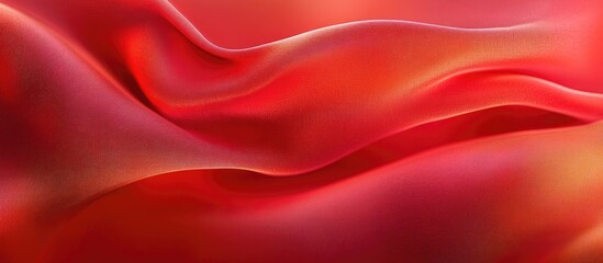 Aufkleber - Red satin fabric texture with smooth folds and waves ideal for backgrounds or textile designs Copy Space