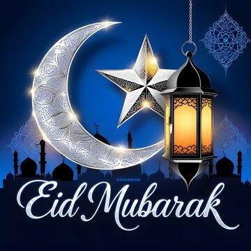 Eid Mubarak premium vector illustration with Islamic light luxury design. Arabic Ornamental Patterned Background.