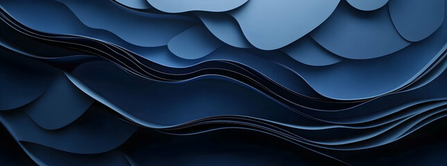 Poster - Blue background with waves