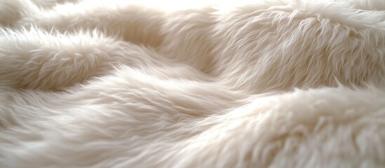 Canvas Print - Soft textured white plush fabric with wavy patterns and natural light for background use Copy Space