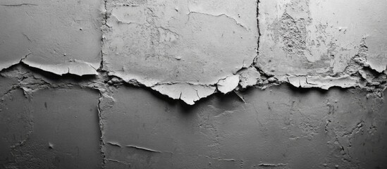 Aufkleber - Cracked and peeling gray wall texture with distressed surface details suitable for background use and design applications