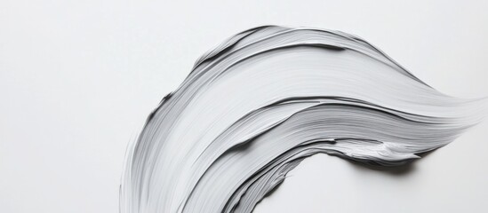 Aufkleber - Abstract white paint stroke on a plain background with smooth texture and flowing curves ideal for minimalist designs. Copy Space