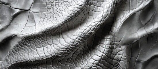 Aufkleber - Textured gray leather fabric with a unique reptile pattern and waves, suitable for backgrounds, with Copy Space.