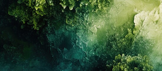 Poster - Abstract green and blue textured background with organic patterns suitable for various design purposes Copy Space