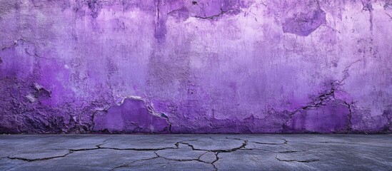 Poster - purple textured wall with cracks and uneven surface floor ideal for backgrounds or abstract designs 