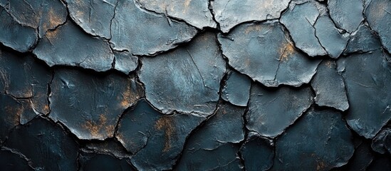 Poster - textured dark gray cracked surface background with uneven layers and weathered finish, ideal for des