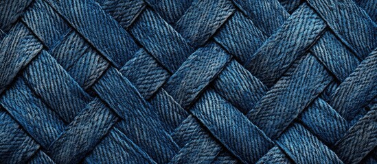 Aufkleber - Blue woven textile pattern with intricate braiding and texture ideal for background use and design projects Copy Space