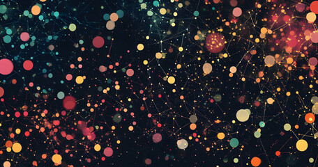 Poster - A digital background featuring an abstract network of interconnected dots and lines