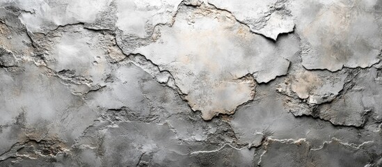 Poster - textured gray concrete wall with uneven surface and cracks suitable for backgrounds and design proje