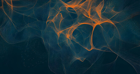 Poster - A digital artwork of interconnected dots and lines forming an abstract network