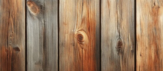 Aufkleber - Natural wooden texture background with varying shades of brown and gray, showcasing knots and grains, ideal for design projects, Copy Space