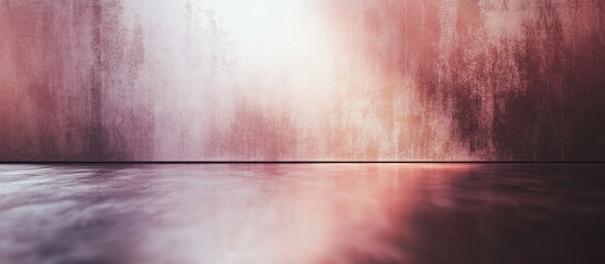 Poster - abstract textured background with gradient hues and reflective floor, suitable for various design ap