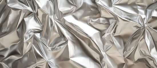 Aufkleber - Wrinkled metallic silver foil texture background with reflections and highlights suitable for various design applications Copy Space