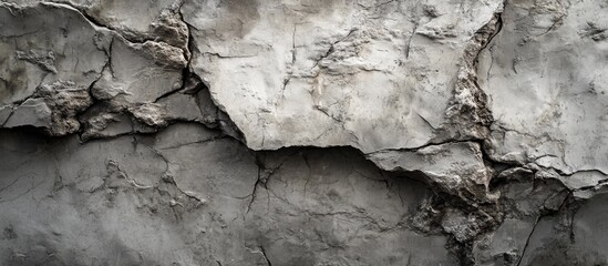 Aufkleber - Cracked concrete wall texture with rough surface and gray tones suitable for background or architectural design Copy Space