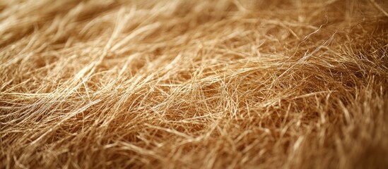 Poster - Close-up of textured golden grass or straw background with fine strands and natural fiber patterns suitable for various design projects Copy Space