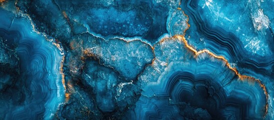 Aufkleber - Blue Agate Stone Texture with Natural Patterns and Layers Copy Space