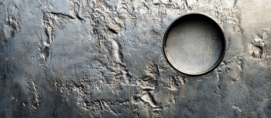 Aufkleber - Textured metallic surface with a circular inset providing copy space for design elements