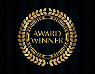 Wall Mural - awards logotype, isolated elegant abstract gold emblem. first 1st place symbol