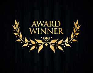 Wall Mural - awards logotype, isolated elegant abstract gold emblem. first 1st place symbol