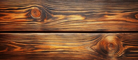 Poster - Textured wooden background with natural wood grains and knots in warm brown tones ideal for various design applications Copy Space