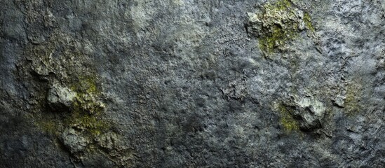 Poster - textured gray stone surface with patches of moss and lichen providing a natural weathered appearance