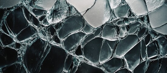 Poster - Abstract shattered glass texture background with sharp edges and dark voids suitable for use as a backdrop or design element Copy Space